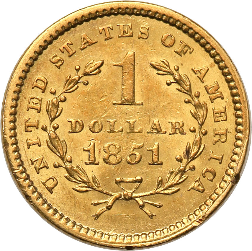 USA 1 dolar 1851 typ I Philadelphia st.1-